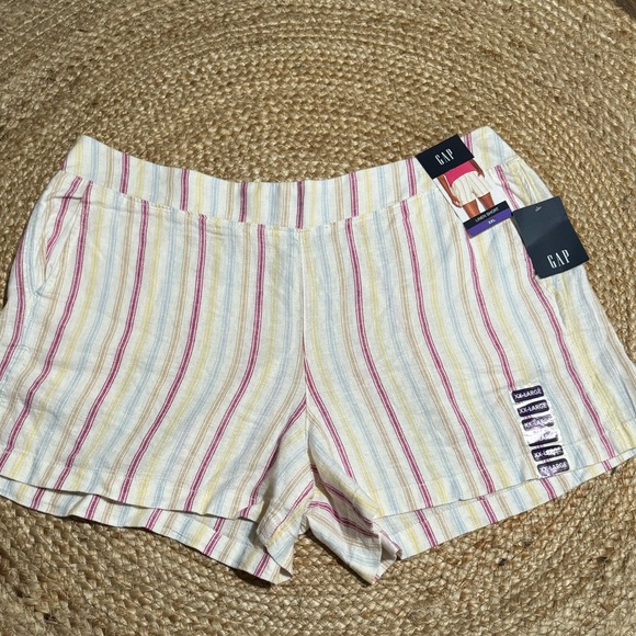 NWT Gap Linen Women’s Shorts - Dotted Sun Stripe - Size SM XXL - Picture 4 of 9